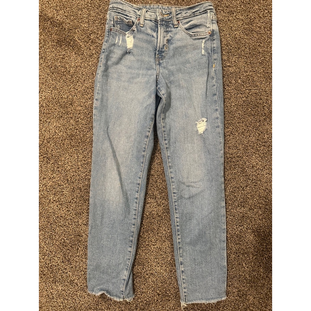 Old Navy OG Straight Jeans Women's Size 0 Light Blue - Picture 2 of 9